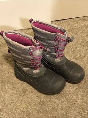 Preowned Merrell winter snow boots- gray & pink - 5